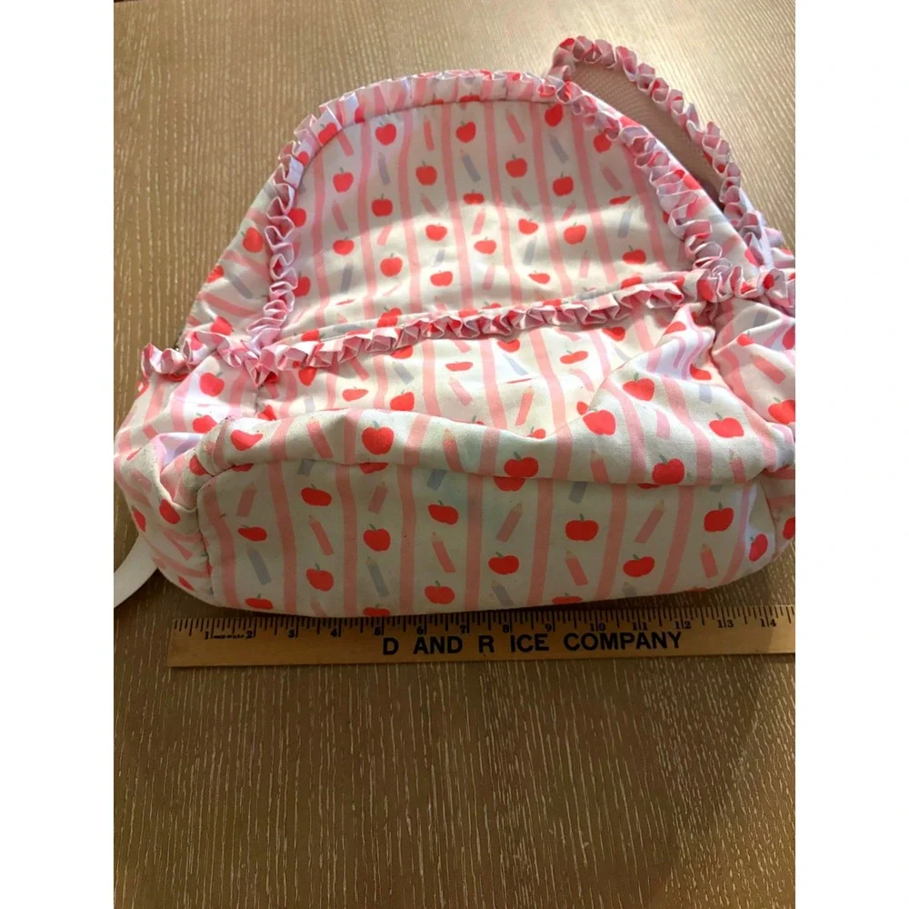 Shop the Mint Kenzie Backpack Pink‎ Apple Stripe Ruffle School Bag Bookbag Cute